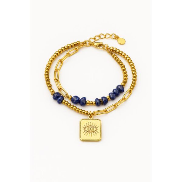 Pulcera de acero con Lapislazuli - Imagen 2