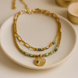 Pulsera con Jade de acero