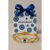 Brazalete ojo turco dorado - Imagen 2