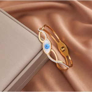 Brazalete ojo turco dorado