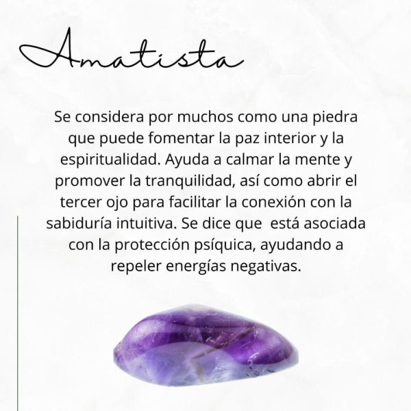 Pulsera Amatista y mano de fátima - Imagen 2